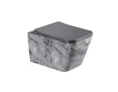 EG633Gray Подвесной унитаз EvaGold мрамор серый безободковый, сид. серое мат. тонкое ДП 