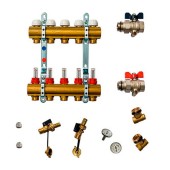 Коллекторная группа (нерж) Ду20х20Н 5 выходов со встроенными расходомерами под евроконус Коллекторная группа (нерж) Ду20х20Н 5 выходов со встроенными расходомерами под евроконус