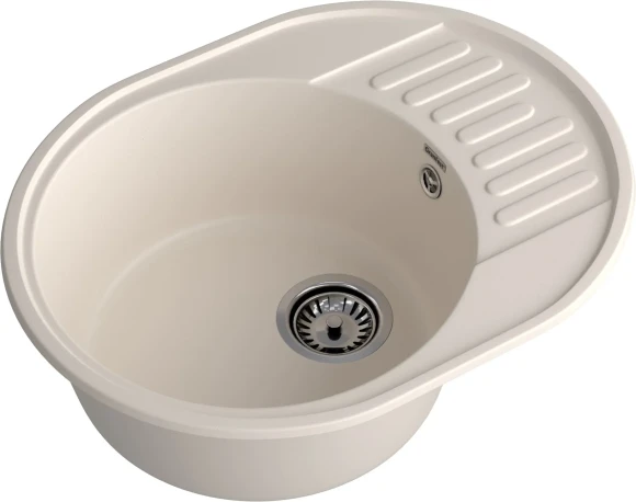 GRANFEST Мойка QUARZ 58  1-чаша+крыло 620*480мм белый арт.GF-Z-