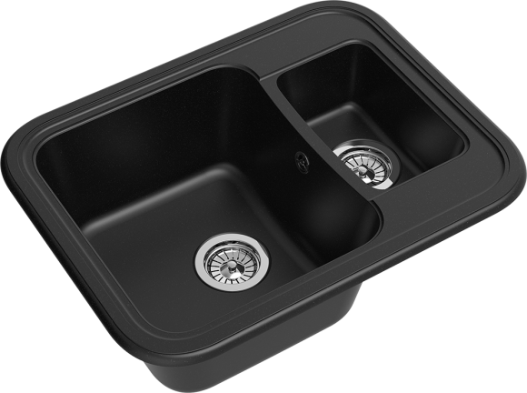 EWIGSTEIN Мойка ANTIK 60К  1,5 -чаши  660*510мм черный арт.EW-