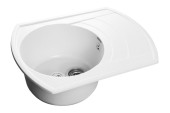 GRANFEST Мойка RONDO 650L  1-чаша+крыло 650*500мм иней арт.GF-