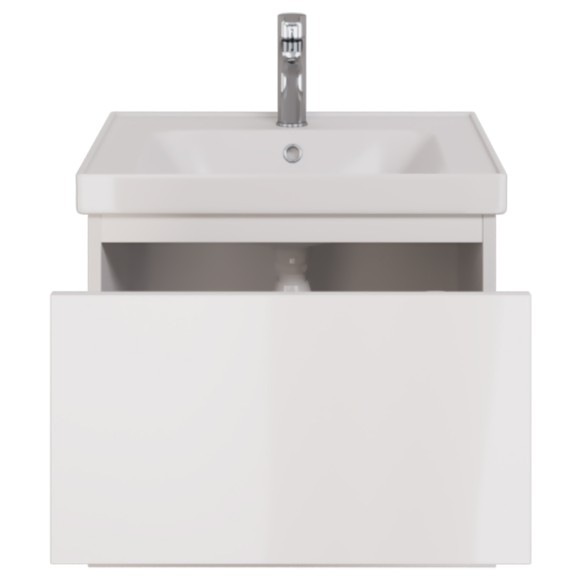 Тумба PERFECTO, 60 см, подвесная, 1 ящик, push-to-open, белый глянец