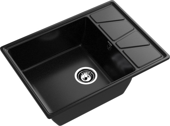 GRANFEST Мойка VERTEX 780L  1-чаша+крыл 780*500мм черный арт.GF-