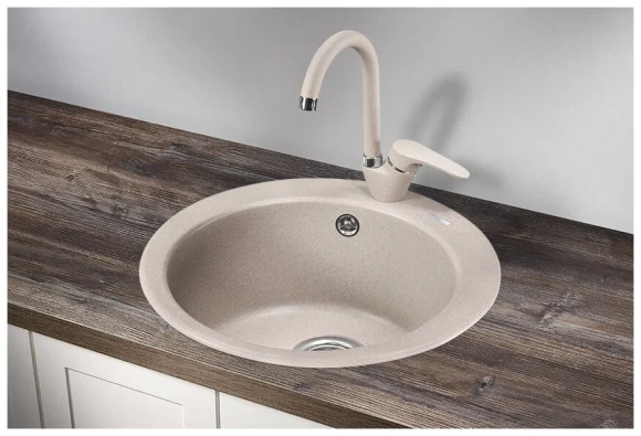 4801, АНТИК (БЕЖЕВЫЙ),  кухонная мойка кварц