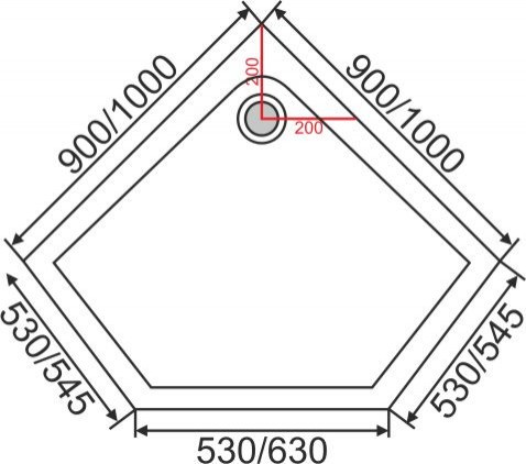 Поддон акриловый ABS12 90х90х15 трапеция (с сифоном)